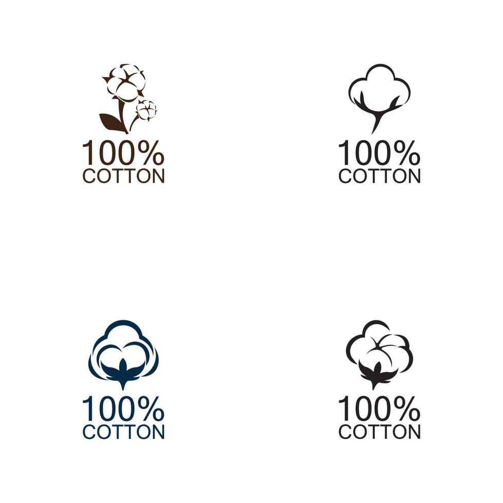 100 percent cotton icon. Natural organic cotton, pure cotton vector
