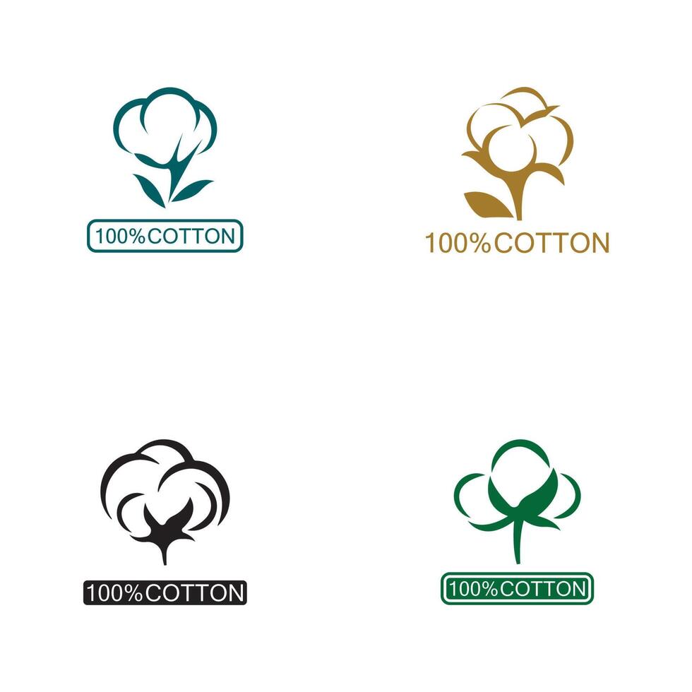 100 percent cotton icon. Natural organic cotton, pure cotton vector labels.  logo vector illustration 17743389 Vector Art at Vecteezy