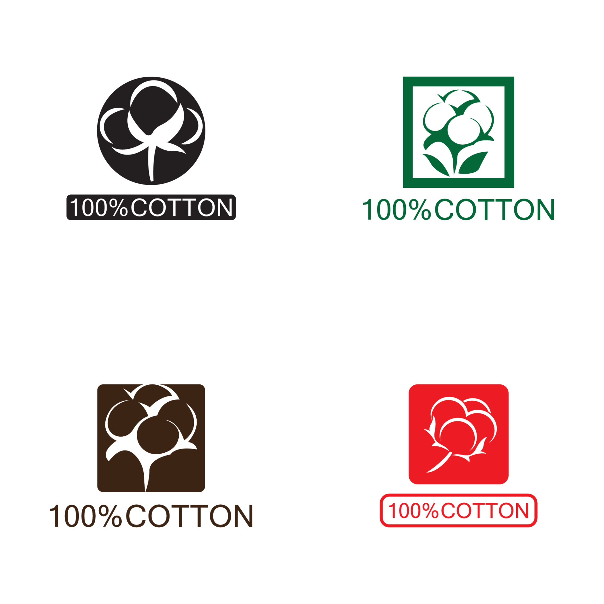 100 percent cotton icon. Natural organic cotton, pure cotton vector labels.  logo vector illustration 17743391 Vector Art at Vecteezy