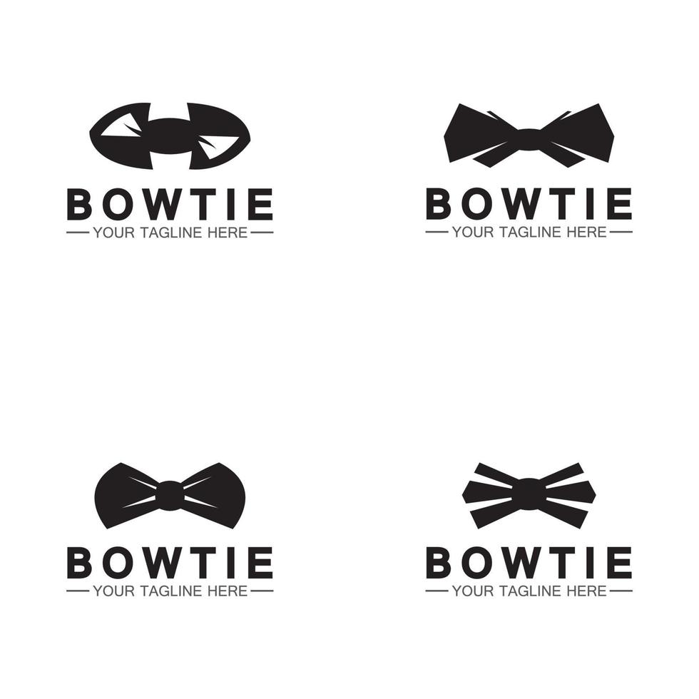 diseño de ilustración vectorial del logotipo de la pajarita de silueta vintage. logotipo y símbolo de corbata de mariposa vector