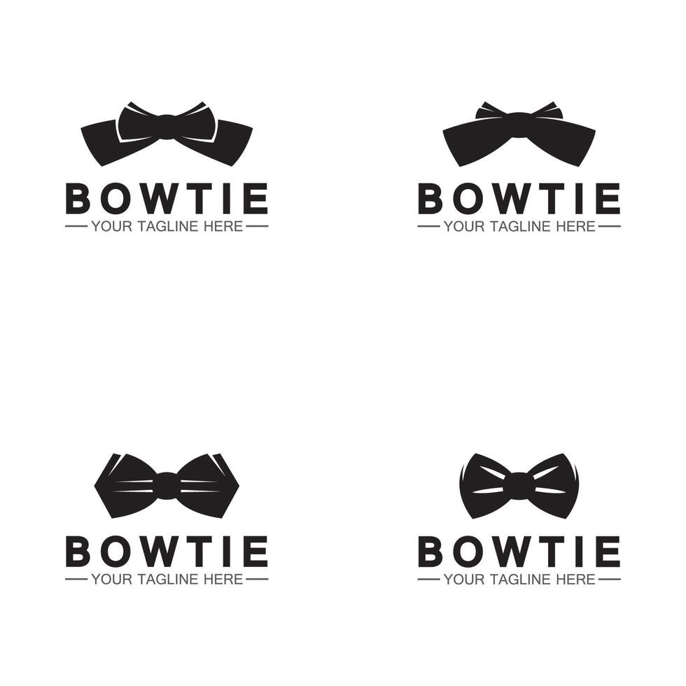 vintage silhouette bow tie logo vector illustration design. butterfly tie logo and symbol