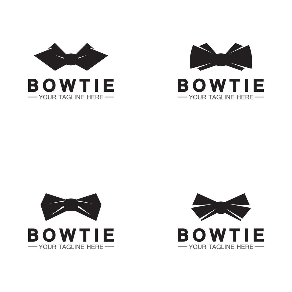 vintage silhouette bow tie logo vector illustration design. butterfly tie logo and symbol