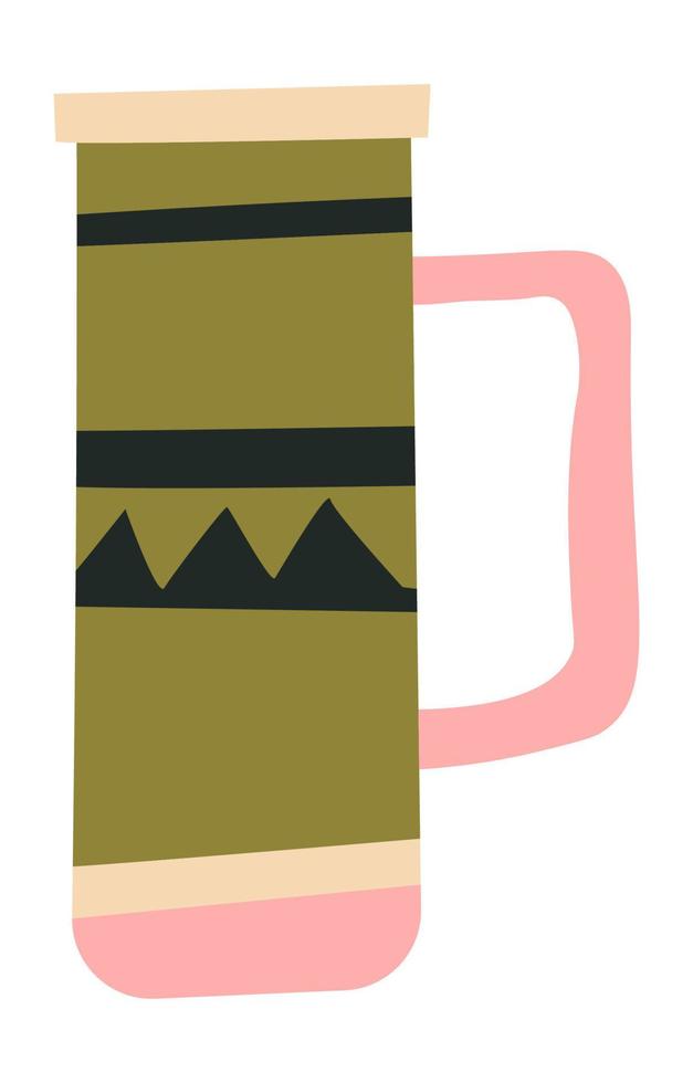 Ceramics or porcelain cup with ornaments vector