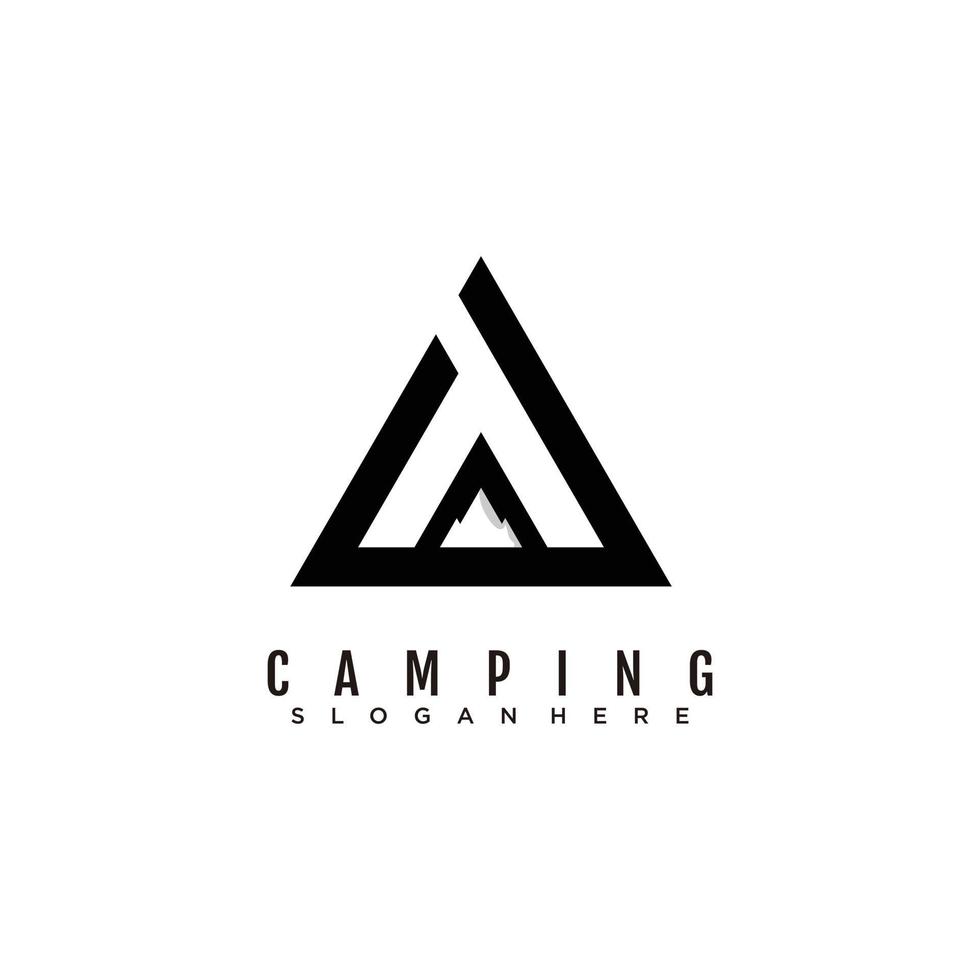 logotipo de camping con ilustración de vector de icono de diseño de concepto de triángulo