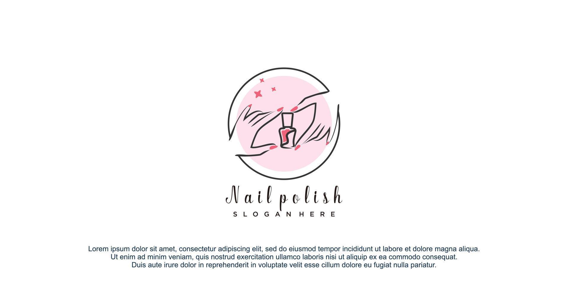 Nail polish logo with creative unique design vector icon illustration