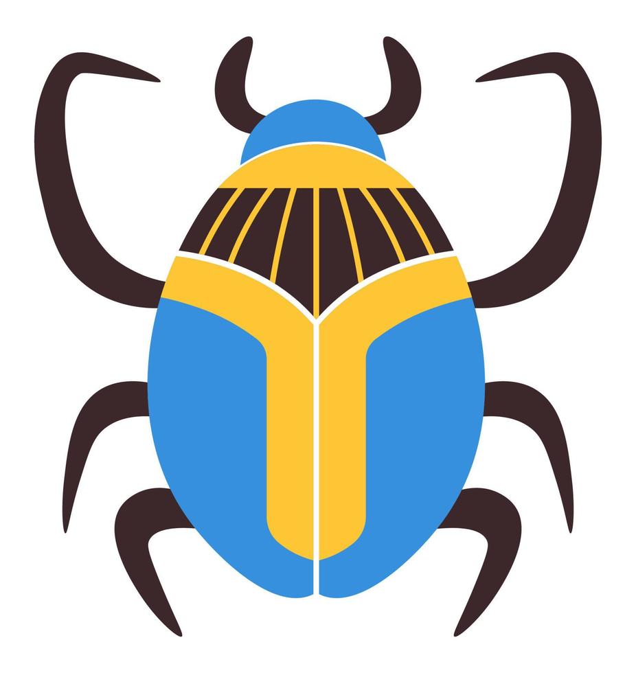 Scarabaeus ancient egypt bugs, colorful beetle vector