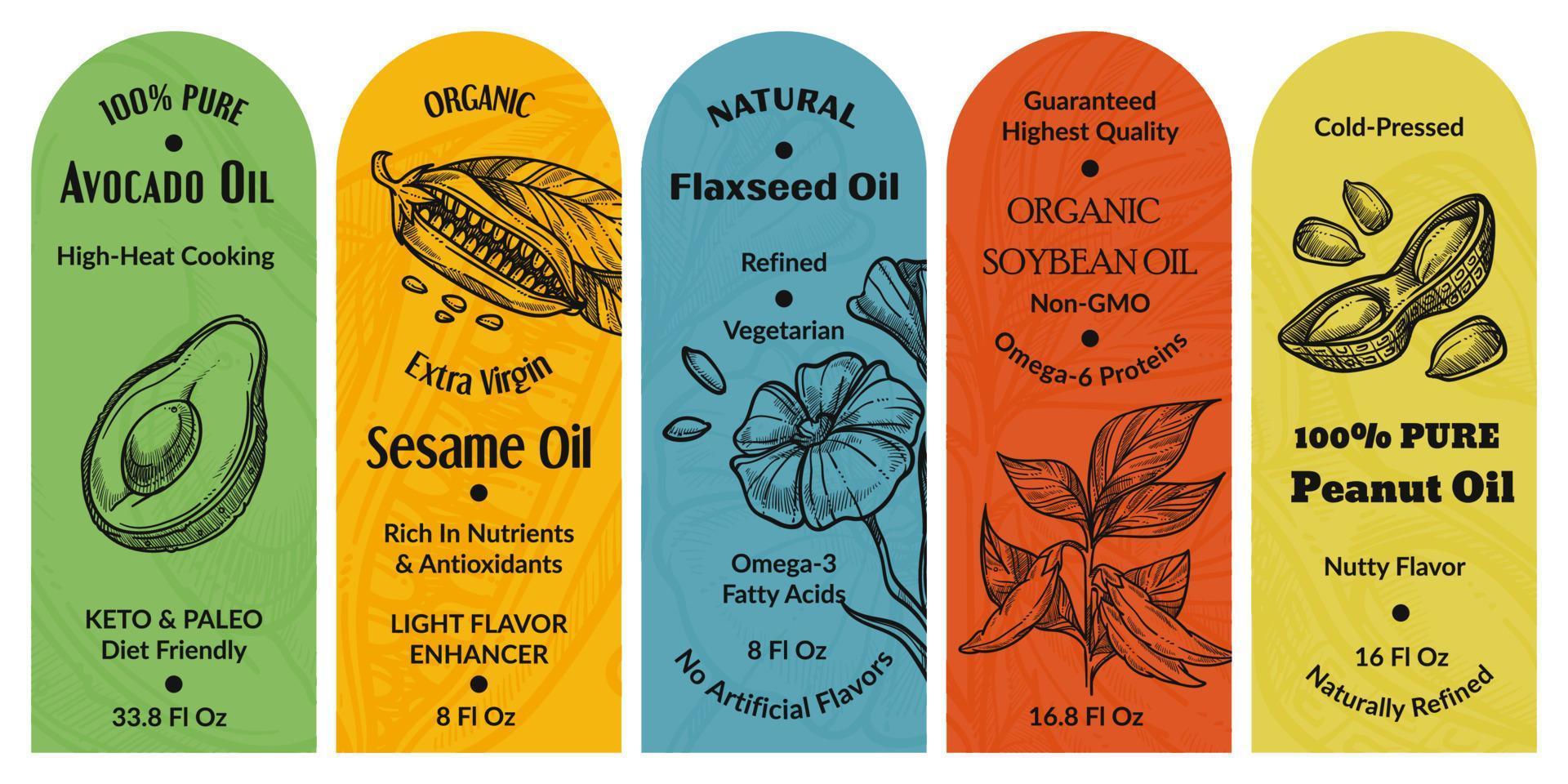 Template package design for organic oil product vector