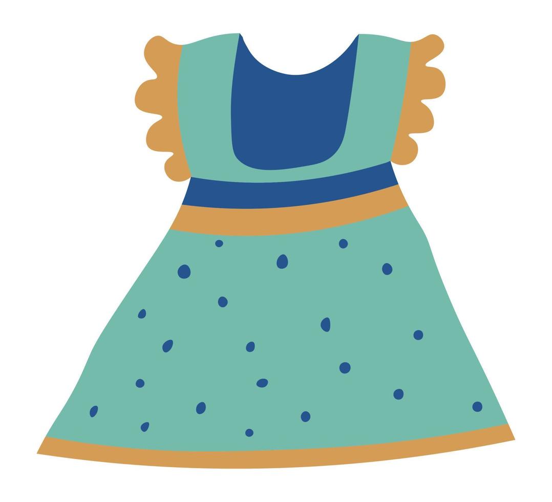 Dress for children, fashionable apparel for girl vector