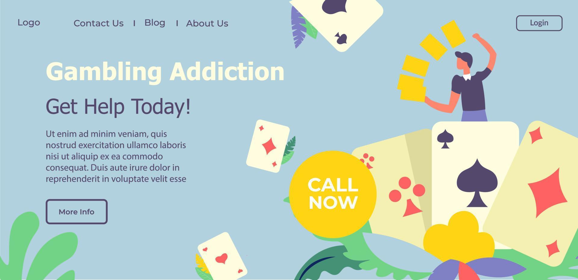 Gambling addiction get help today online website vector