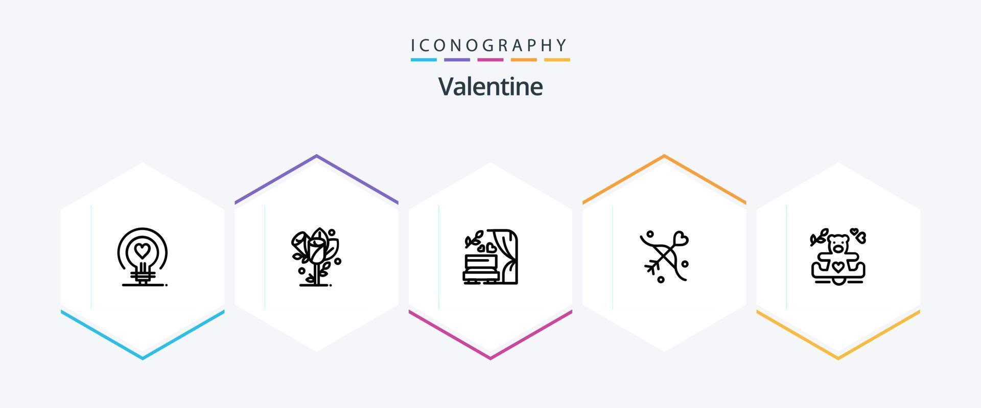 Valentine 25 Line icon pack including love. love. flower. day. valentine vector