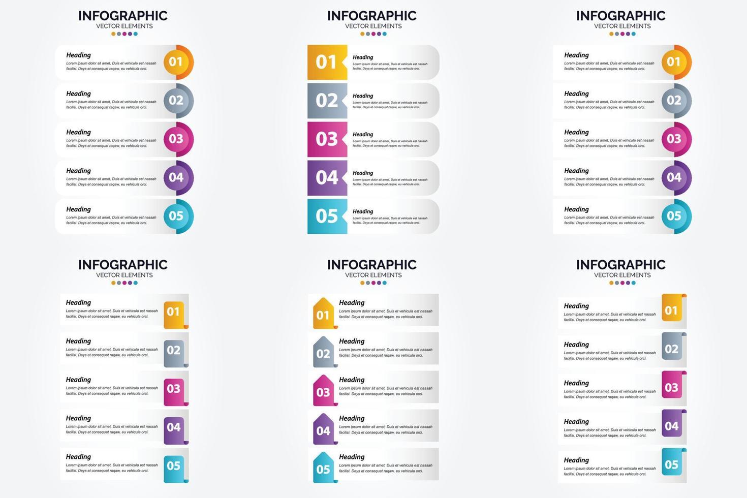 ilustración vectorial infografía conjunto de diseño plano para folleto publicitario y revista vector