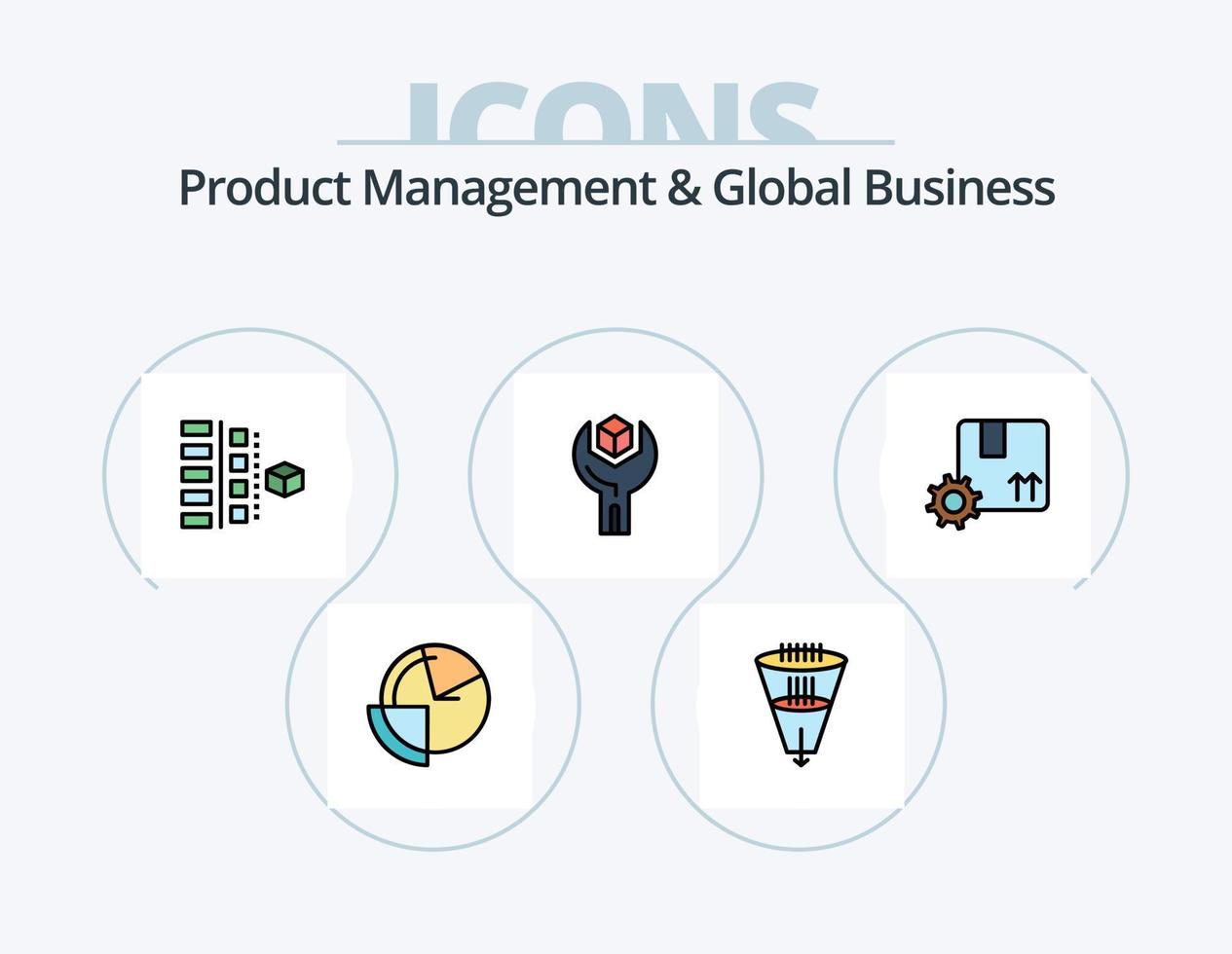 Product Managment And Global Business Line Filled Icon Pack 5 Icon Design. fast. cycle. sdk. agile. production vector