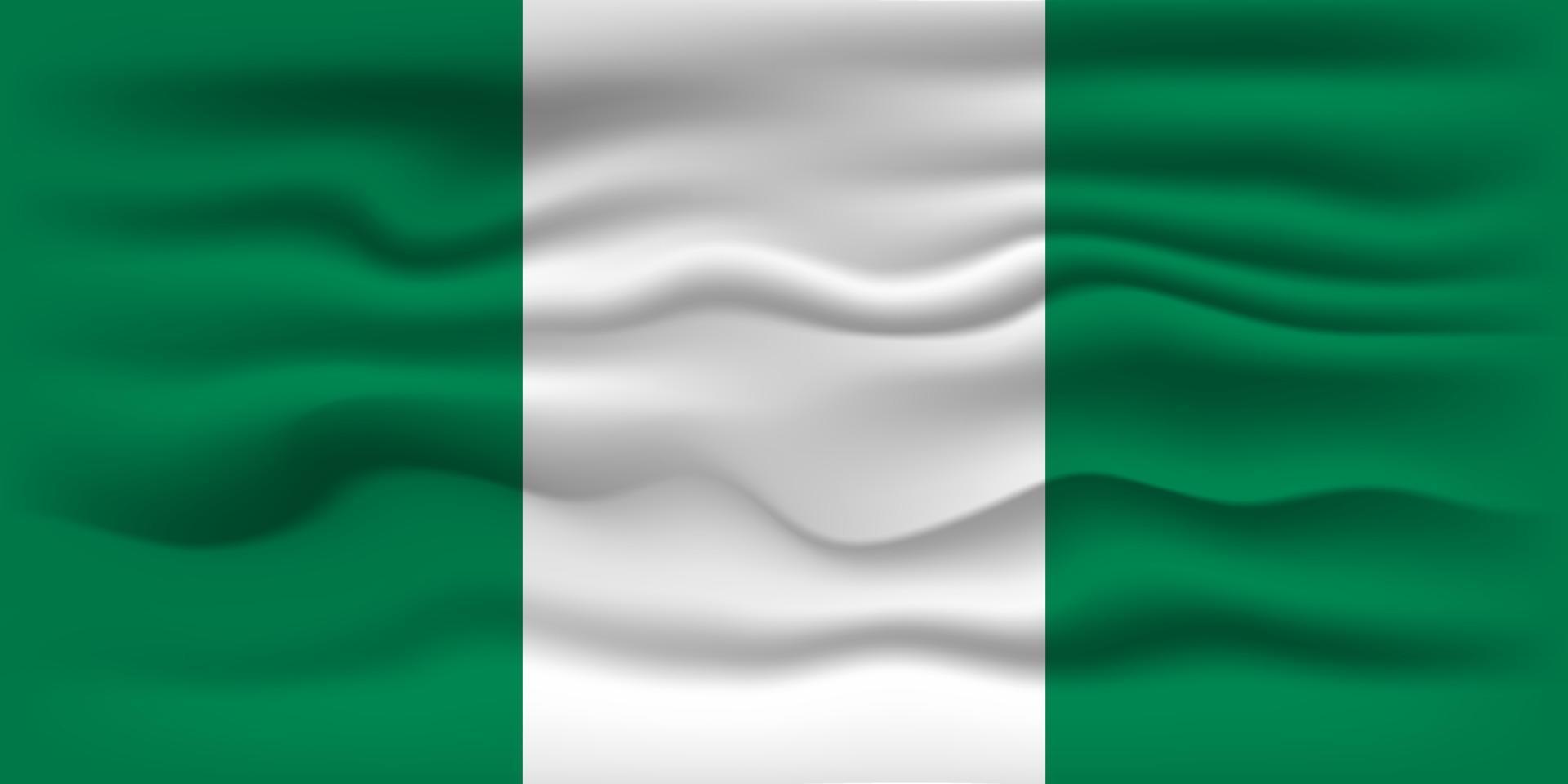 ondeando la bandera del país nigeria. ilustración vectorial vector