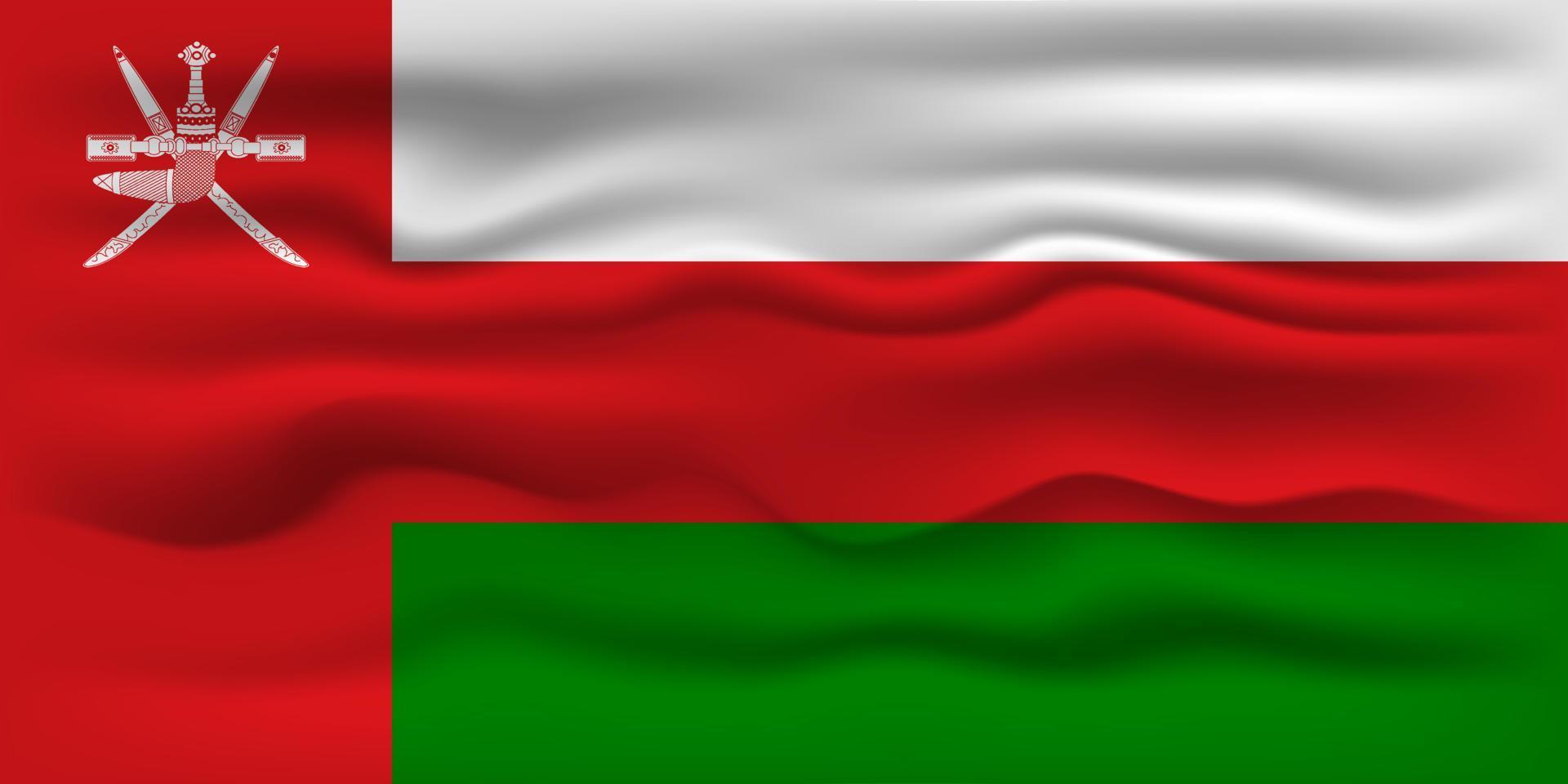 Waving flag of the country Oman. Vector illustration.