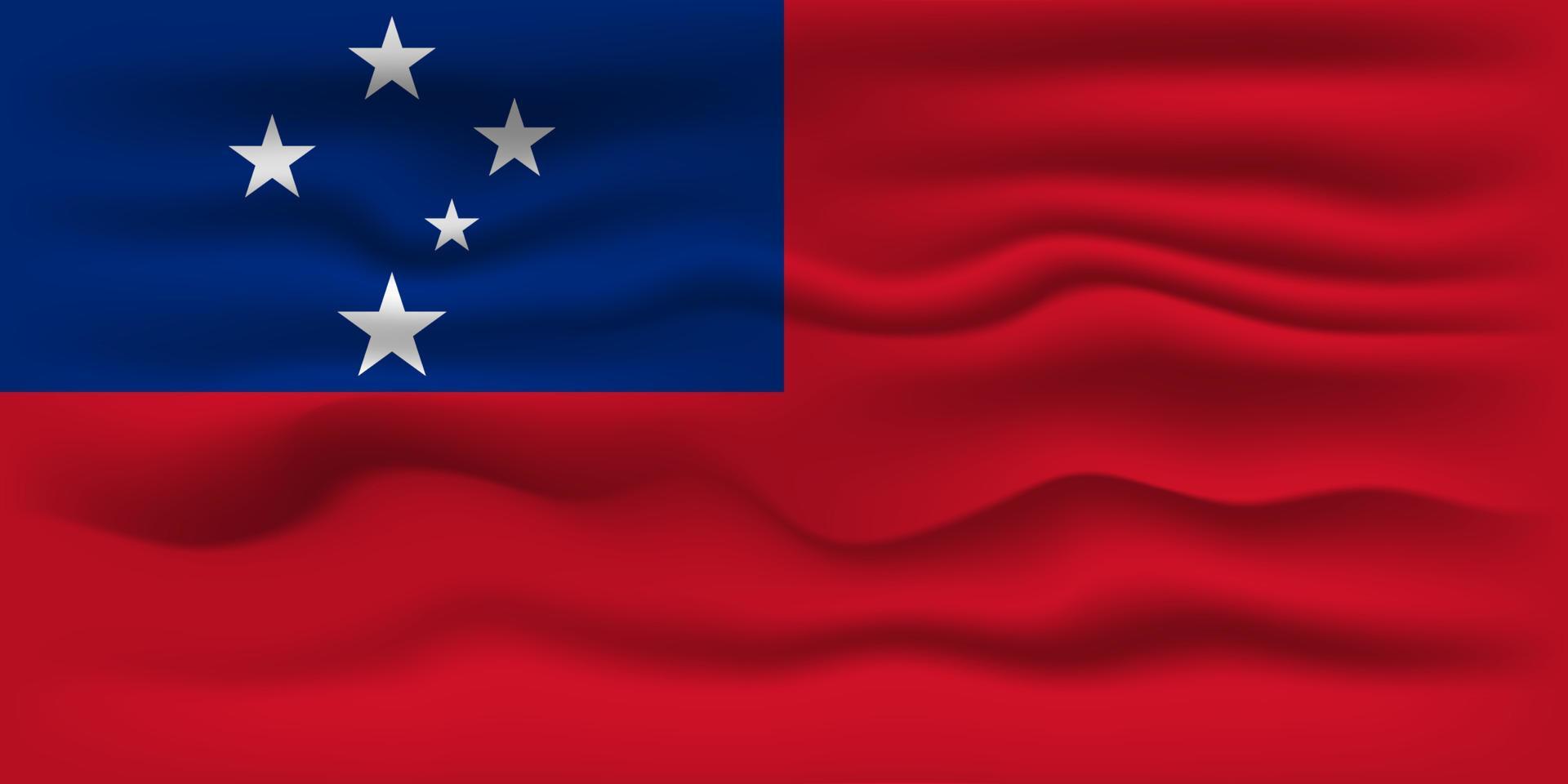 ondeando la bandera del país samoa. ilustración vectorial vector