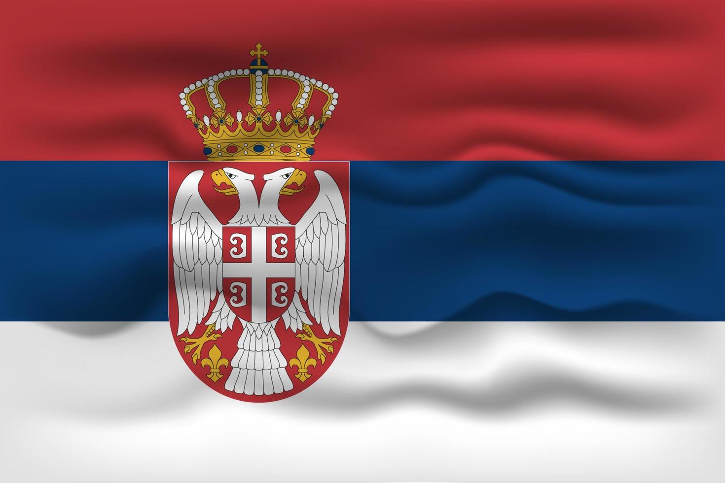 Waving flag of the country Serbia. Vector illustration.