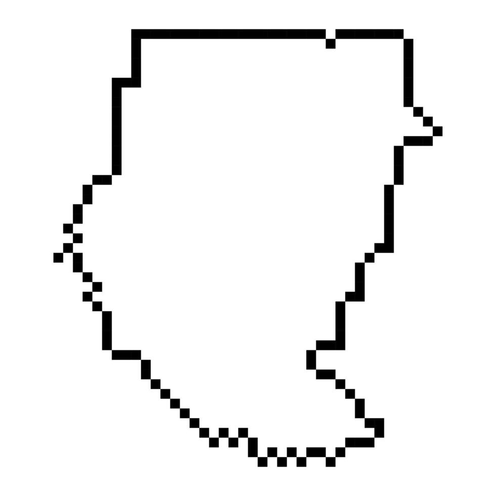 Pixel map of Sudan. Vector illustration.