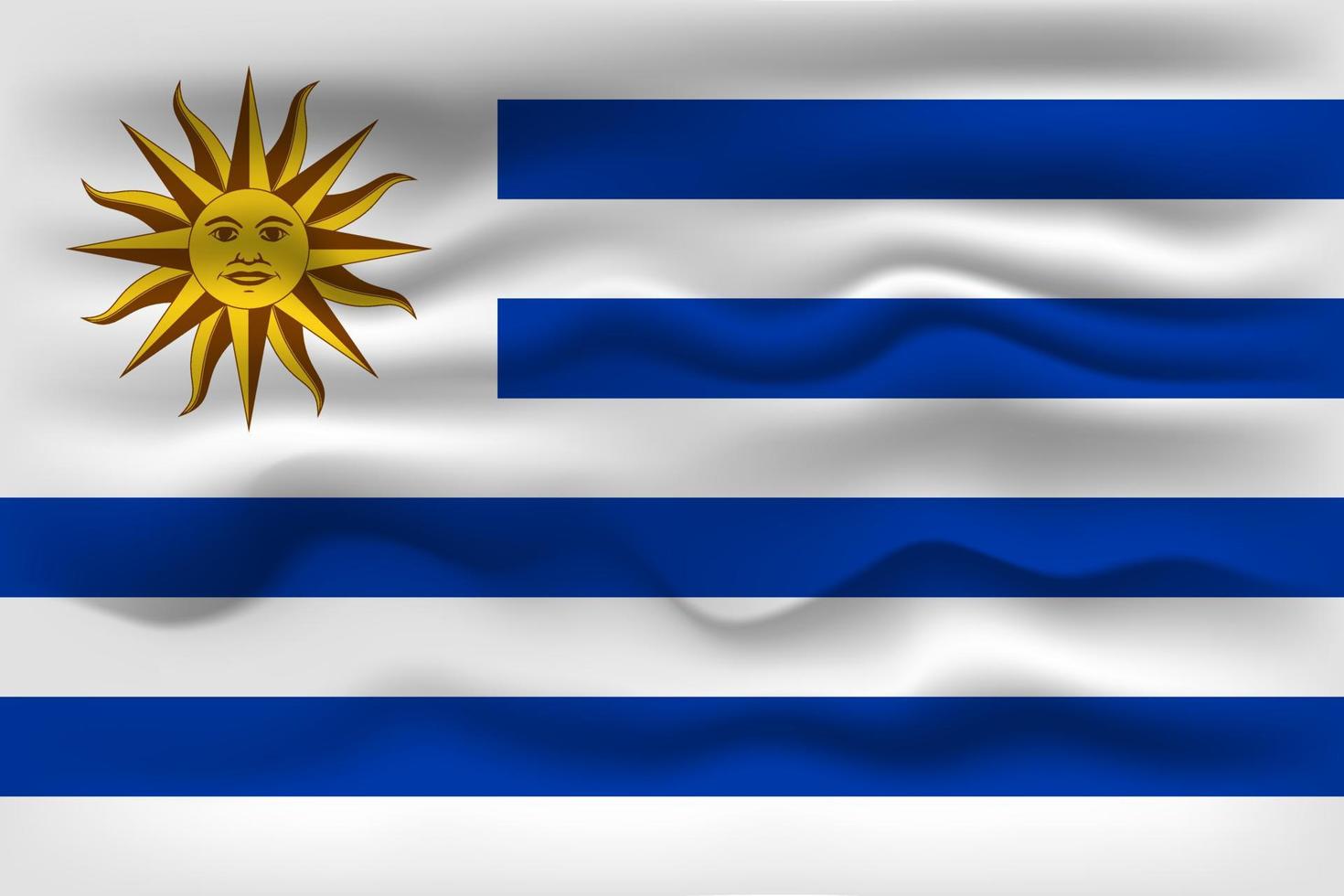 ondeando la bandera del país uruguay. ilustración vectorial vector