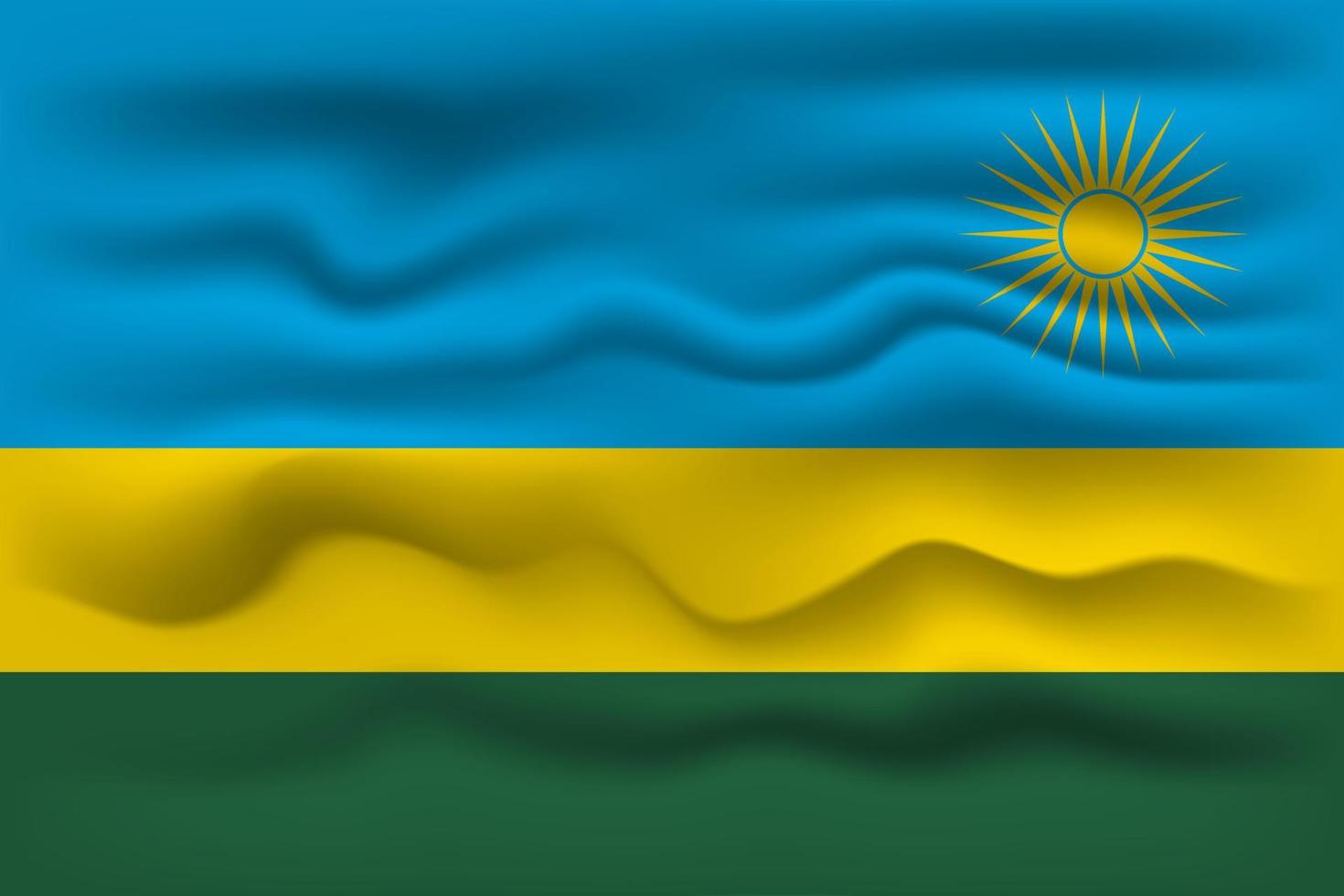 Waving flag of the country Rwanda. Vector illustration.