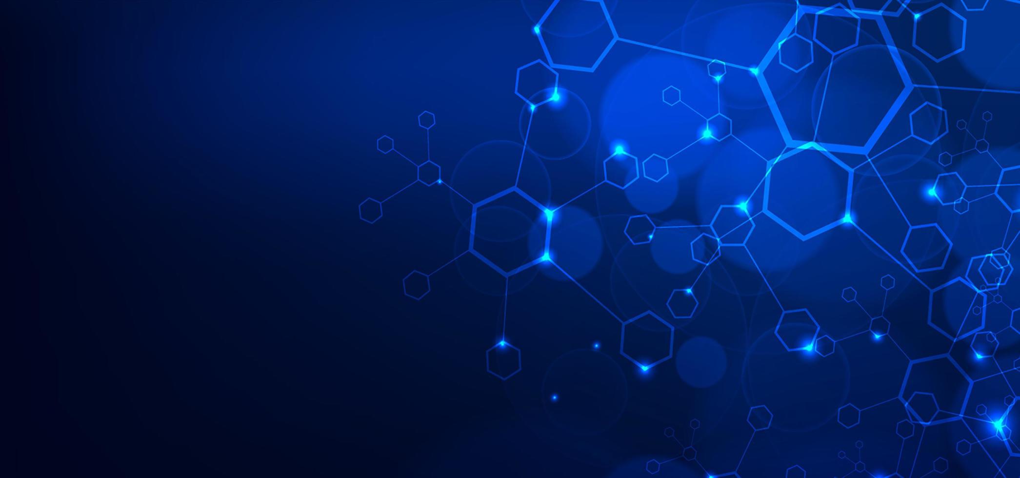 blue molecular structure abstract technology background photo