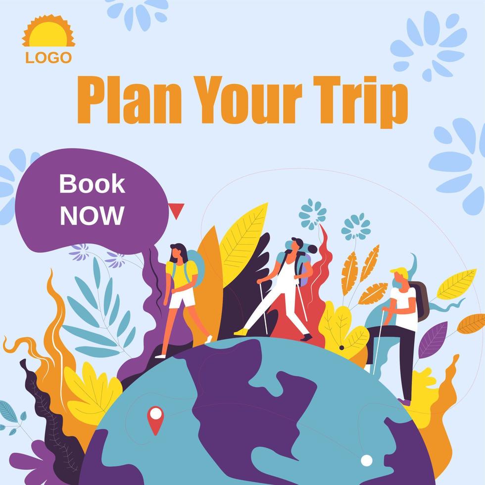 Plan your trip, book now travel agencies tour vector