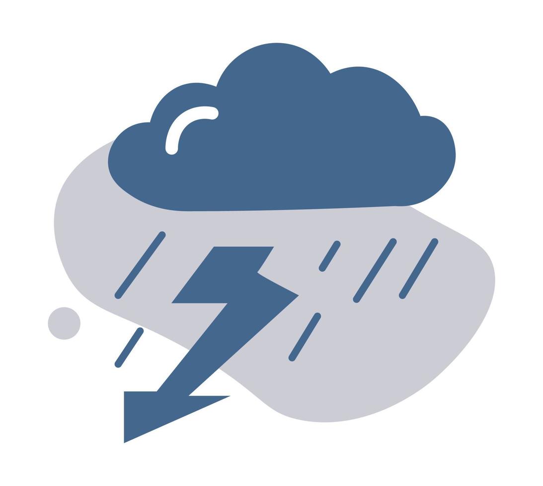 Thunderstorm and lightning, weather forecasts vector