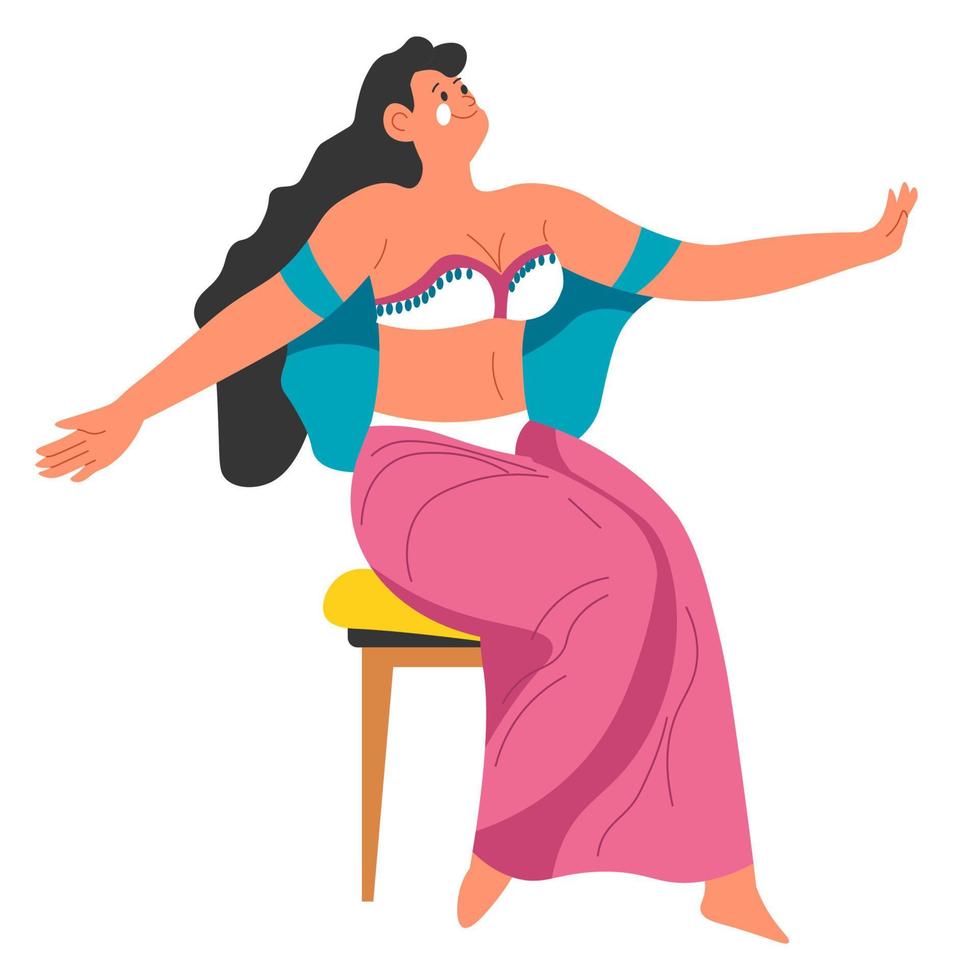 Belly dancer, woman entertainment and performance vector