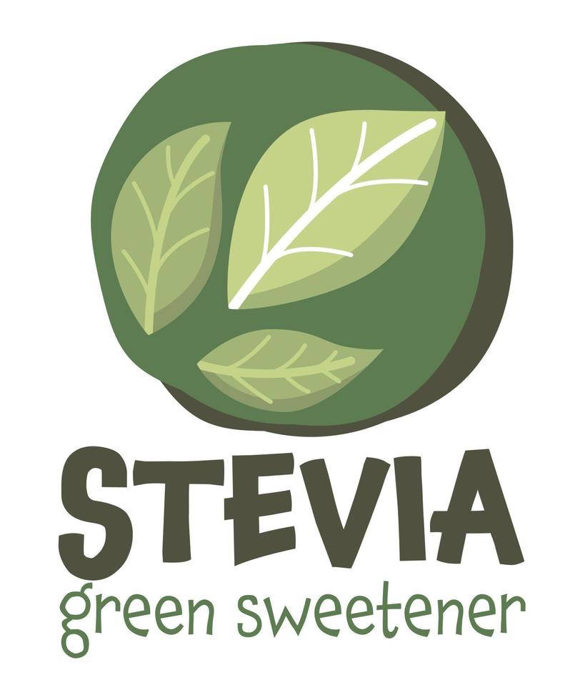 Stevia sweetener logo template sugar substitute vector