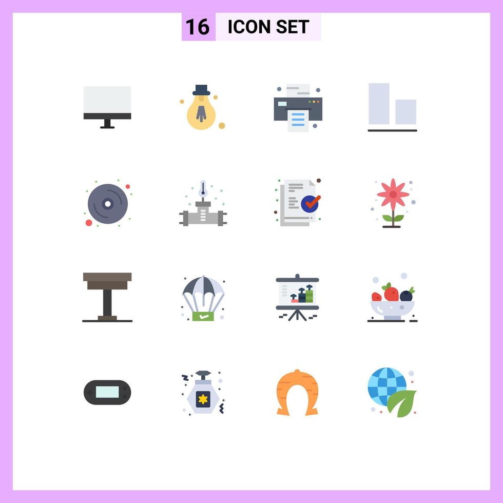 Universal Icon Symbols Group of 16 Modern Flat Colors of hardware data office computer bottom Editable Pack of Creative Vector Design Elements