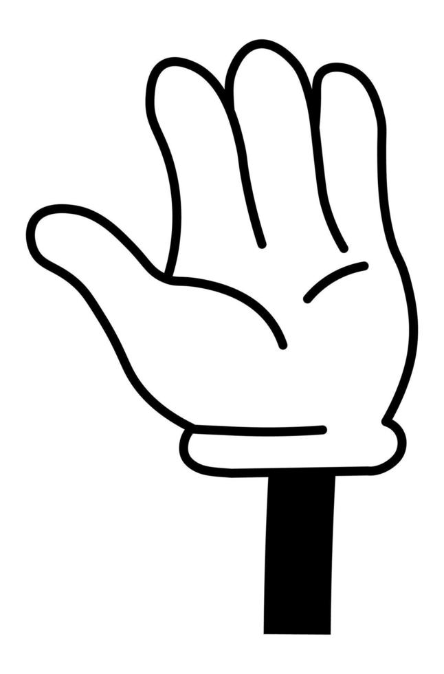 gesto de la mano, vector de iconos de palma abierta de saludo