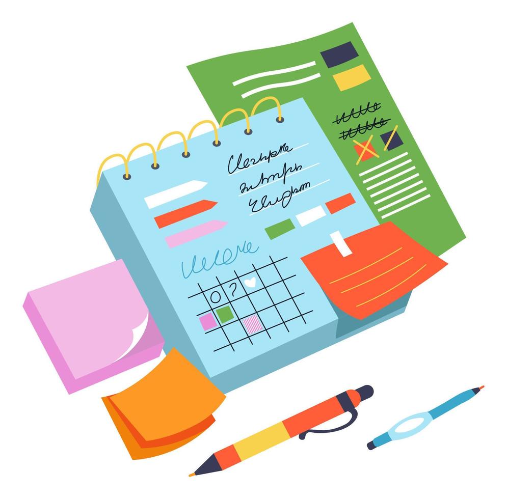 Calendar or planner, organizer for work tasks vector