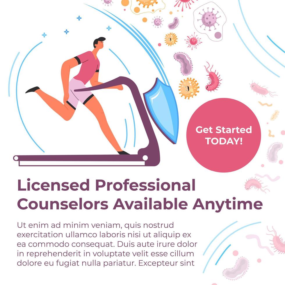 Licensed professional counselors available anytime vector