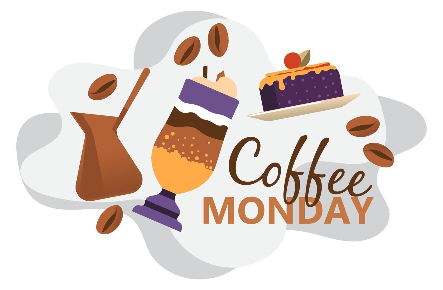 Coffee monday, special promotion in cafe or bistro vector