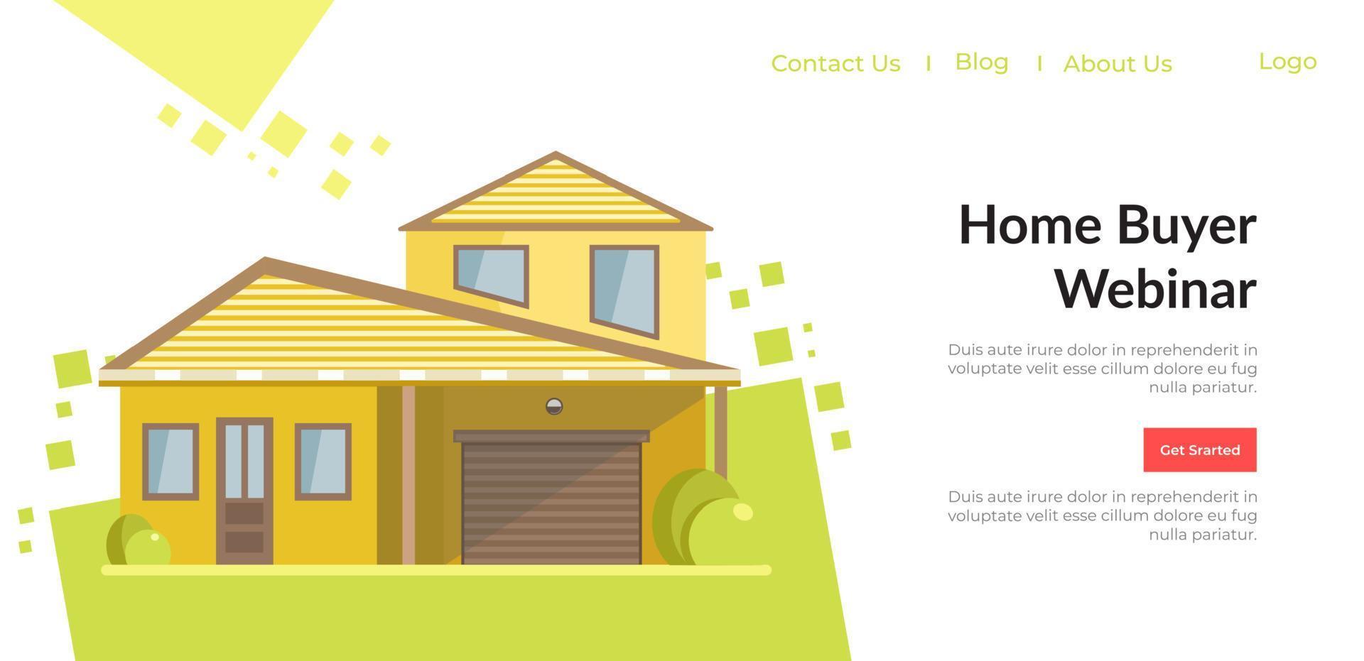 Home buyer webinar, information for clients site vector