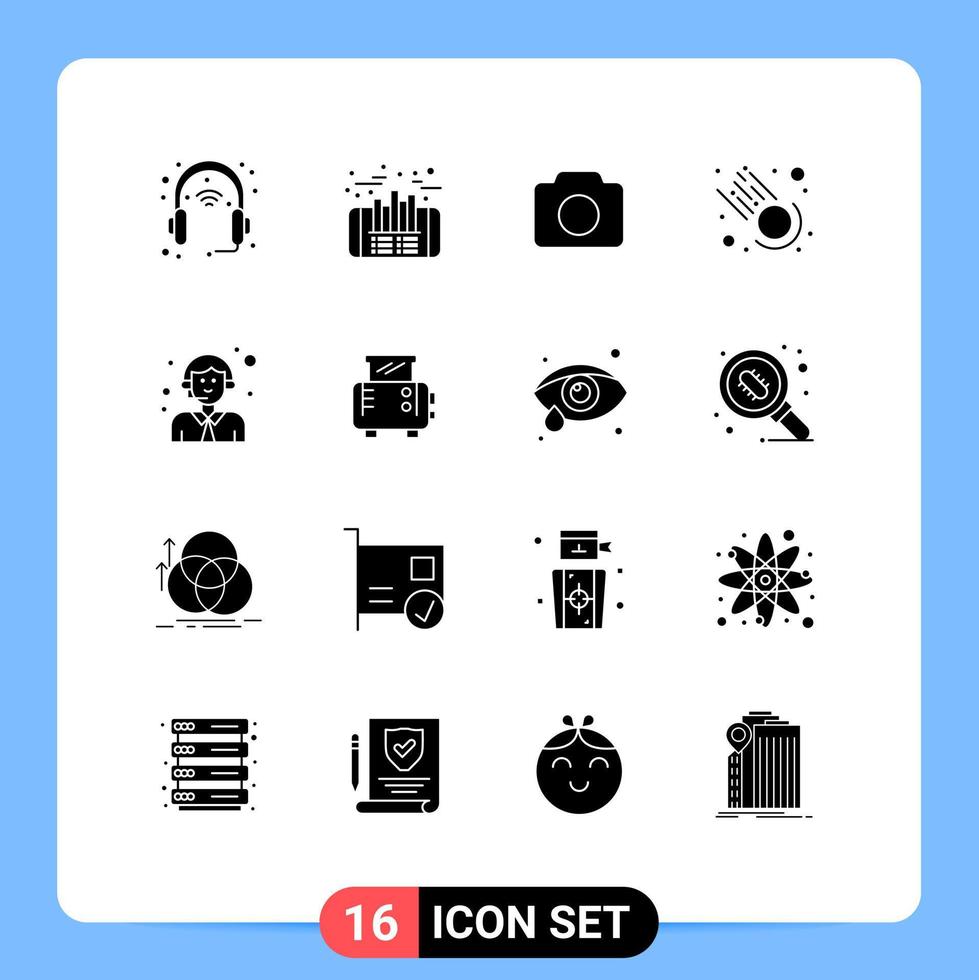 16 Universal Solid Glyph Signs Symbols of delivery science finance meteor ui Editable Vector Design Elements