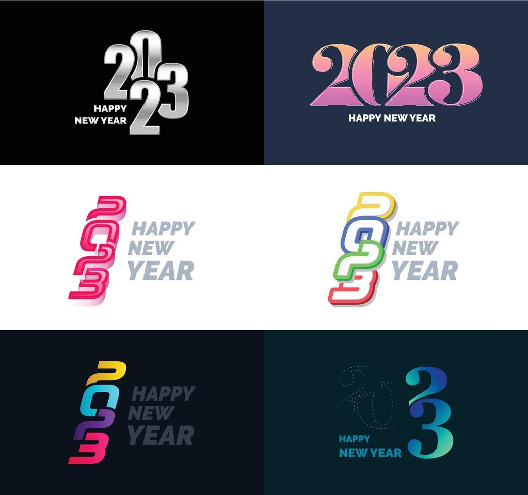 Big Set of 2023 Happy New Year logo text design 2023 number design template vector