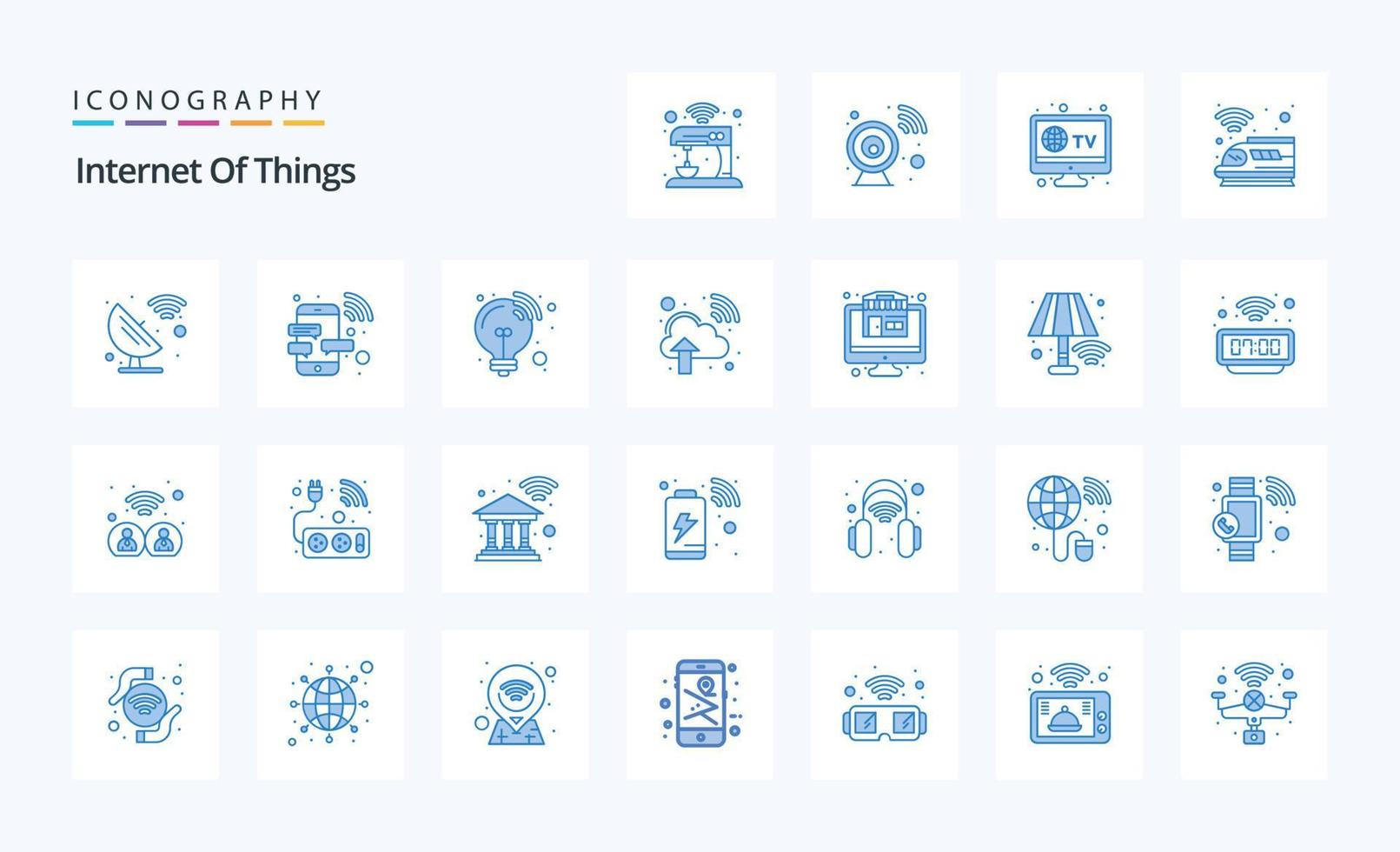 25 Internet Of Things Blue icon pack vector