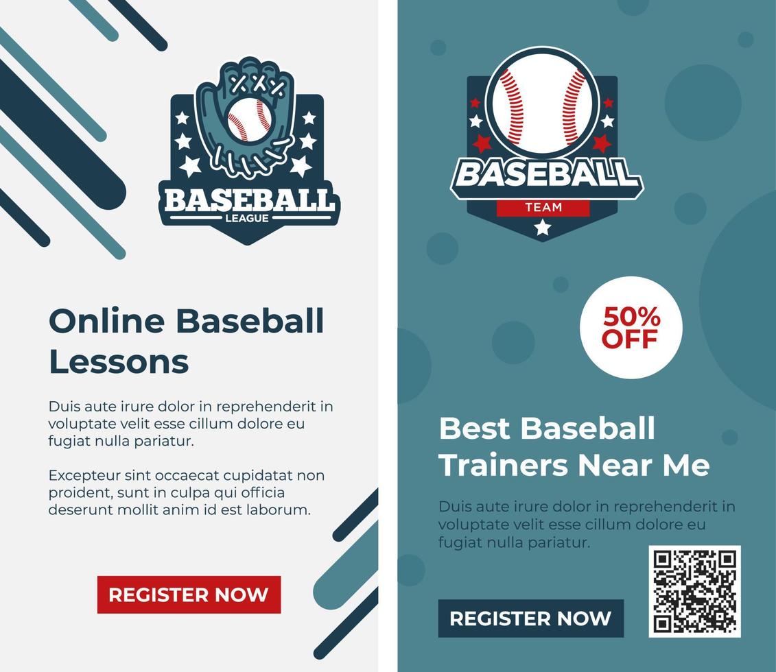 Online baseball lessons and classes, web stories vector