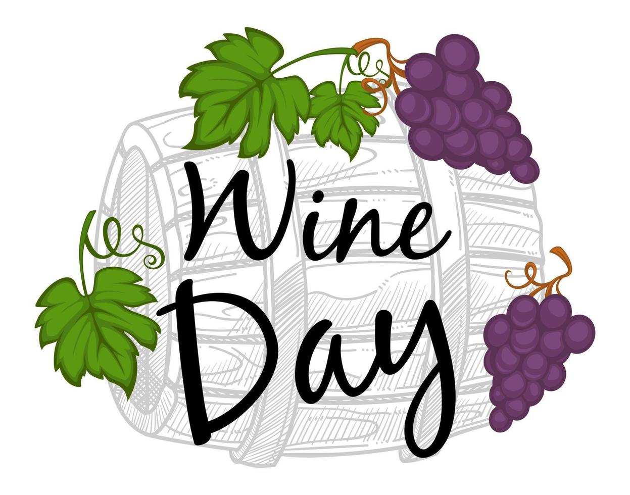 Wine day making and tasting wine monochrome sketch vector