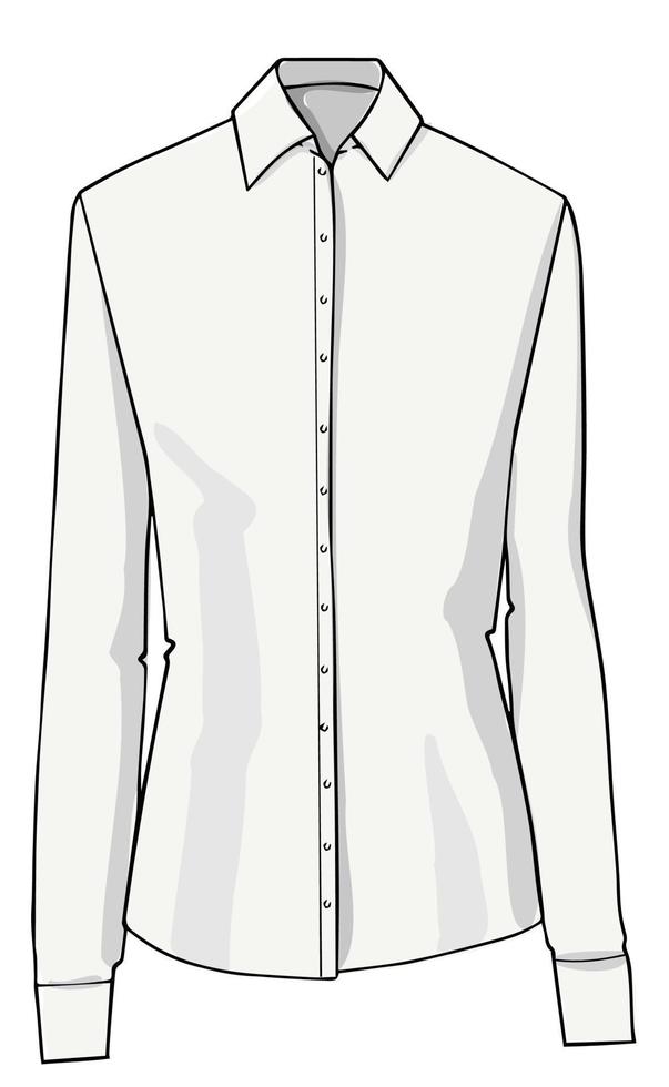 camisa con cuello y botones, ropa formal vector