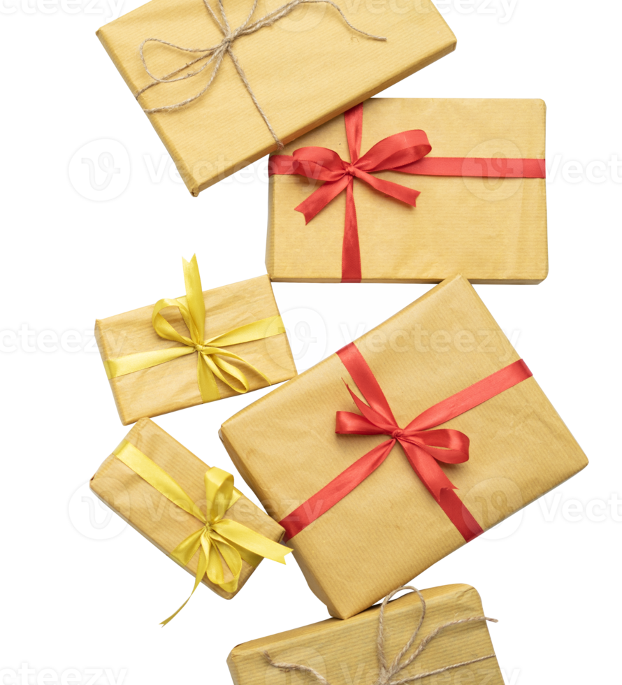 set of retro gift box for ornament png