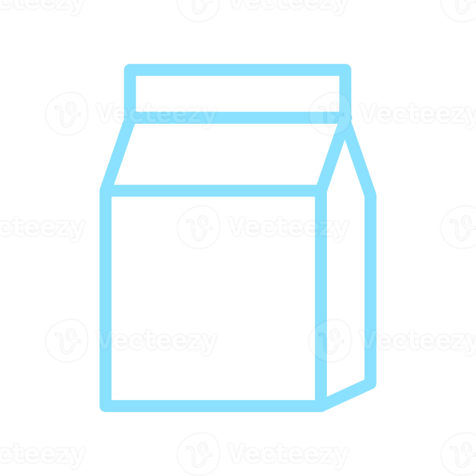 arte de linha de pacote de leite simples png