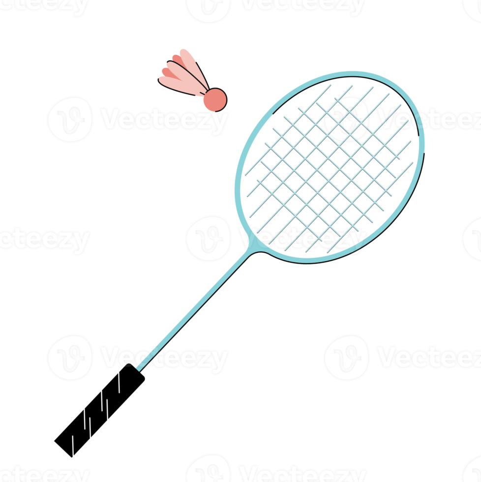 badminton racket with shuttlecock isolated png