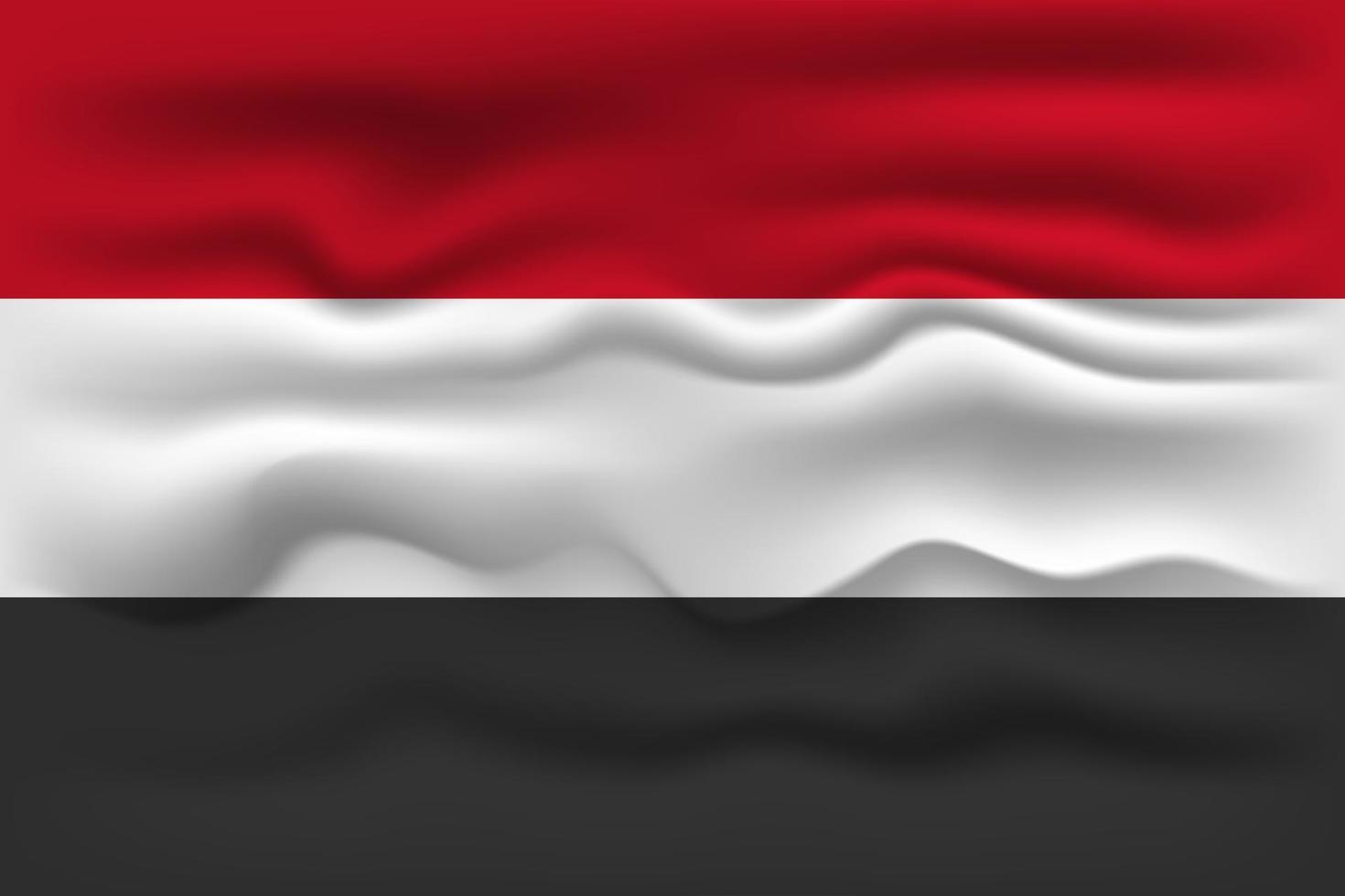 Waving flag of the country Yemen. Vector illustration.