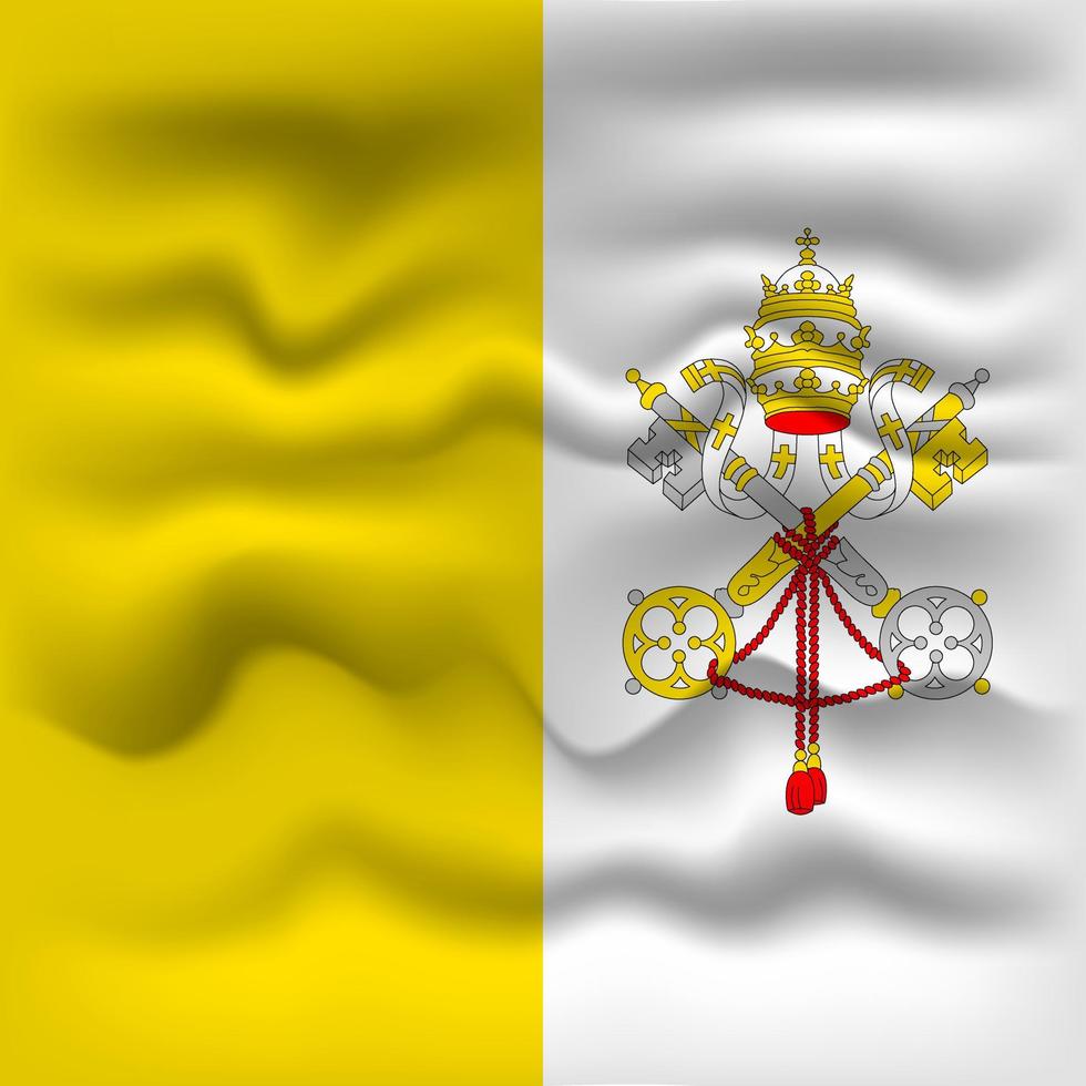 Waving flag of the country Vatican City. Vector illustration.