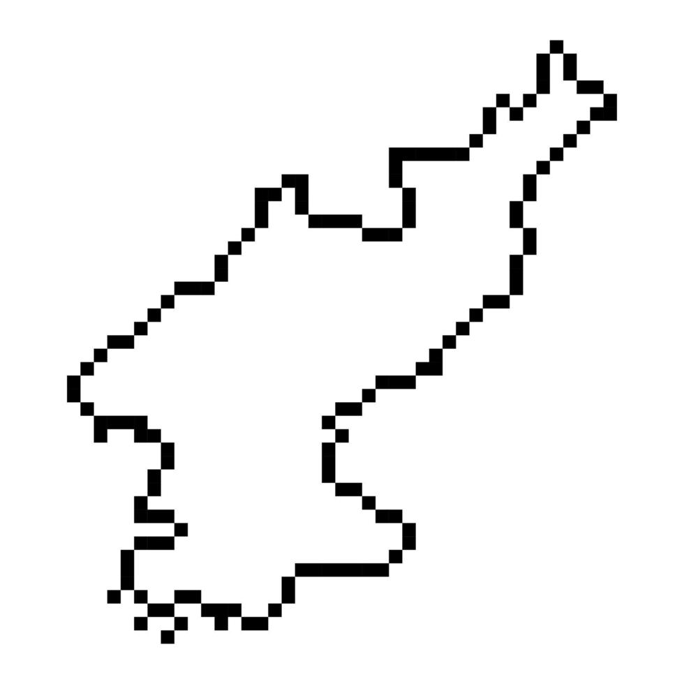 Pixel map of North Korea. Vector illustration.