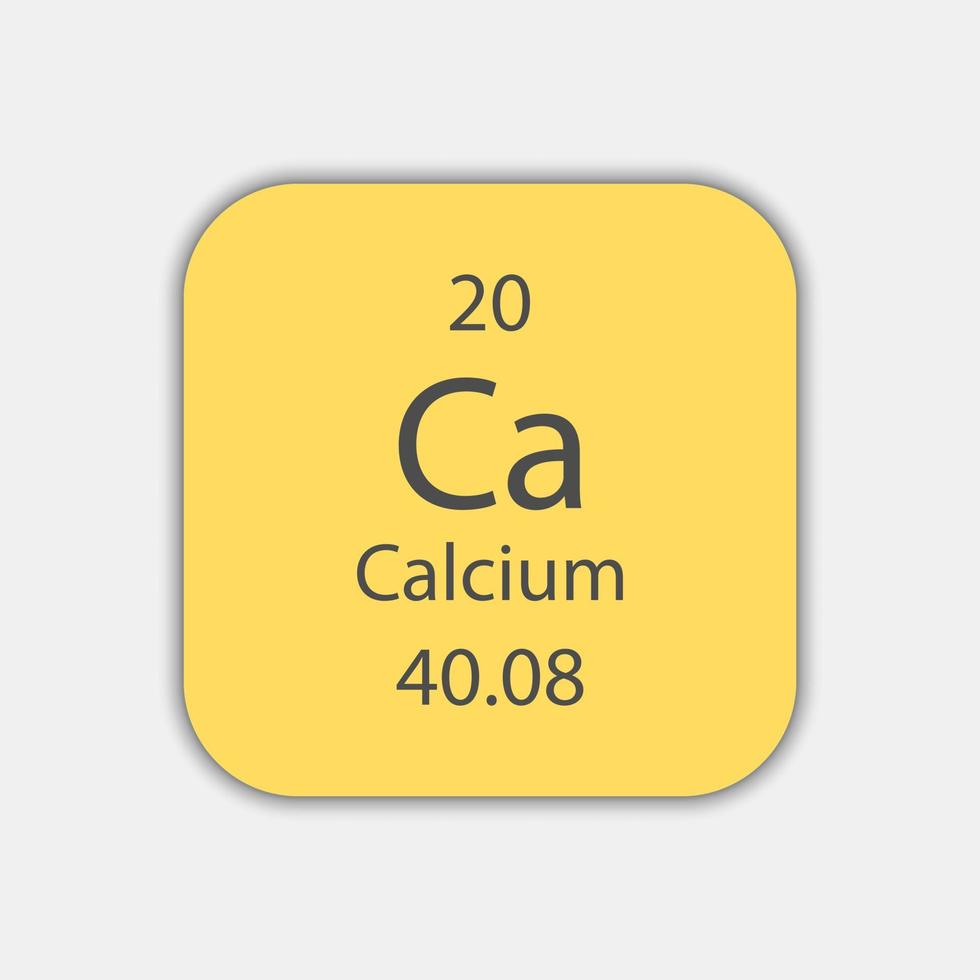 Calcium symbol. Chemical element of the periodic table. Vector illustration.