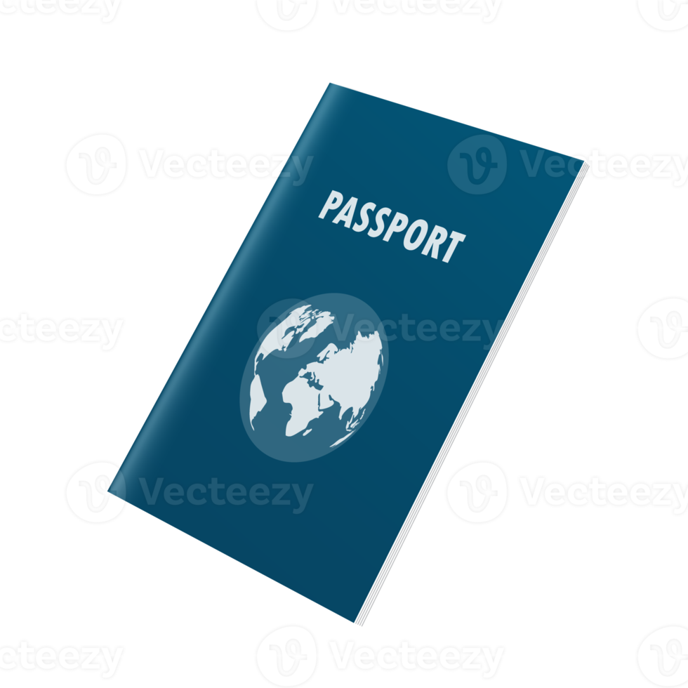 Passport with blue cover png