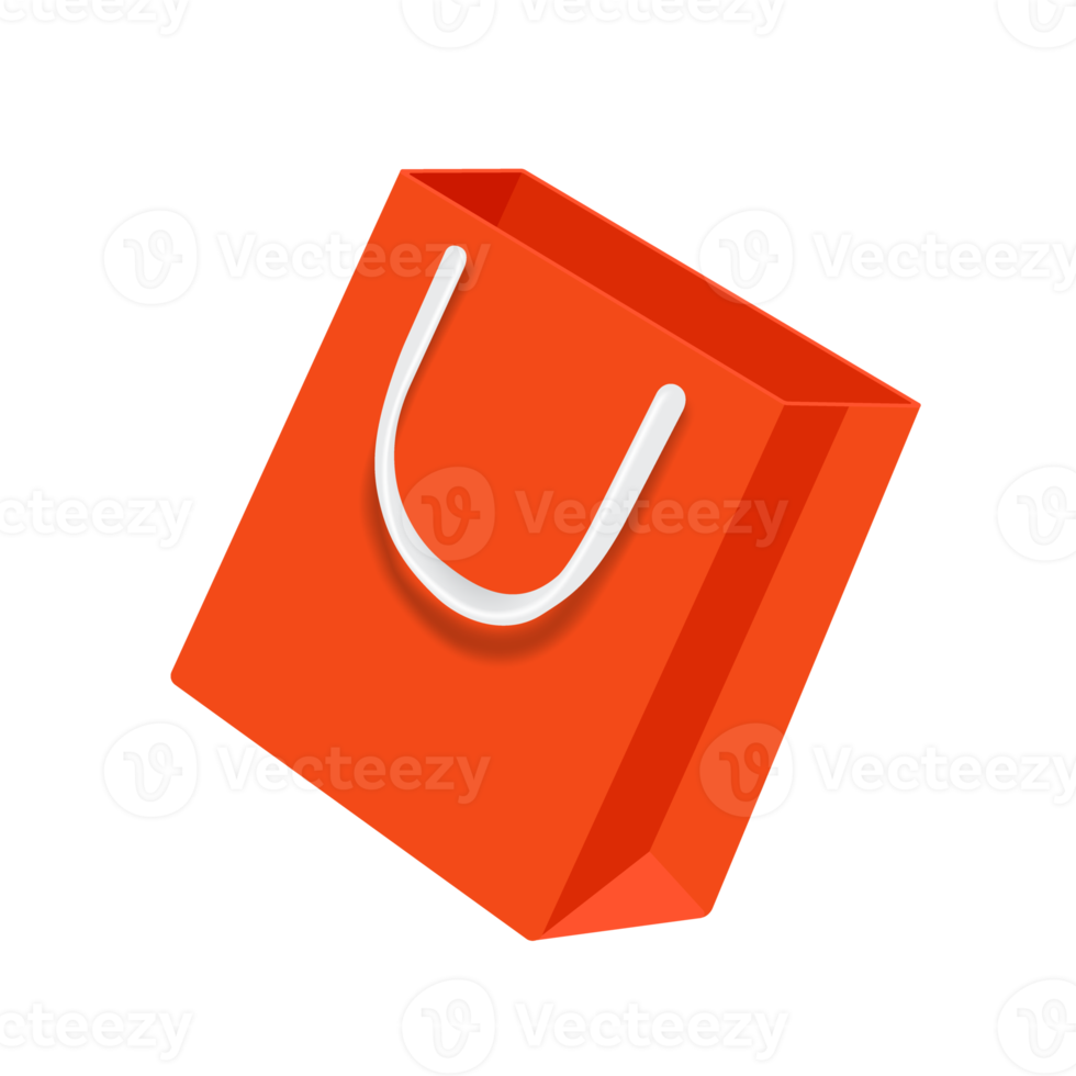 orange shopping bag png