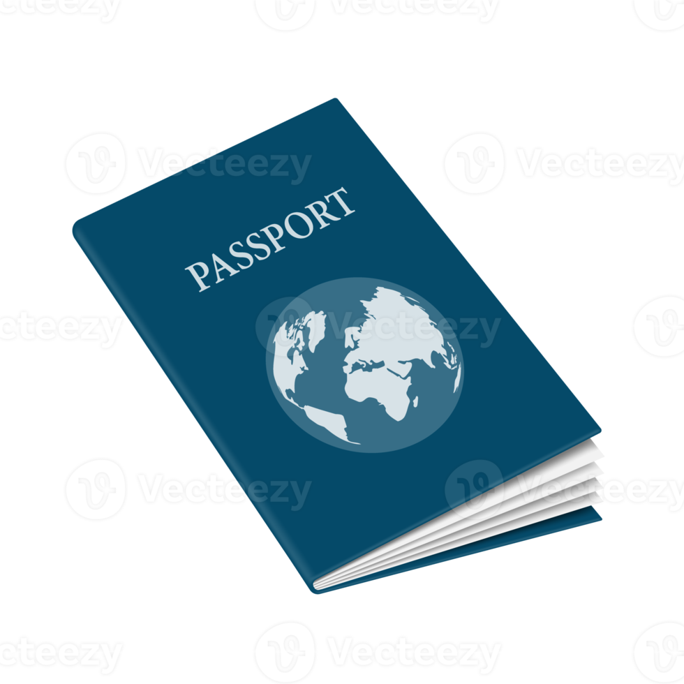 Passport with blue cover png